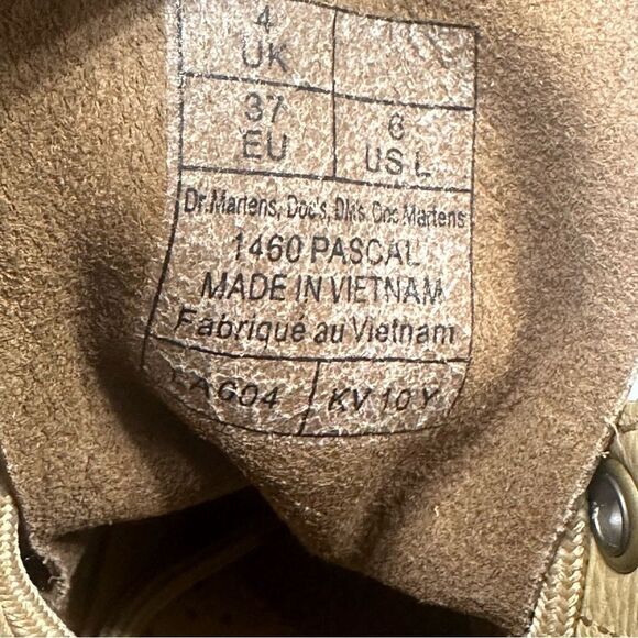 NEW Dr. Martens Women's 1460 Pascal Virginia Leather Boots Savannah Tan Sz 6 US - Picture 5 of 8